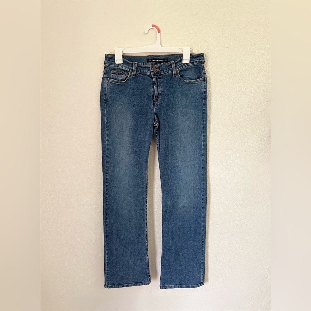 Vintage Y2K DKNY Blue Denim Low Rise Wide Leg Jeans Women’s Size 10
